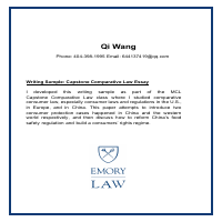 Neville Qi Wang Capstone Comparative Law Essay