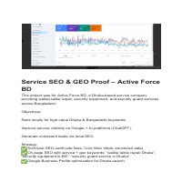 Service SEO & GEO Proof – Active Force BD