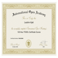 120-Hour TESOL certification complete.