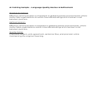 AI Training Sample – Language Quality Review & Refinement