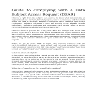 Compliance with Data Subject Access Request