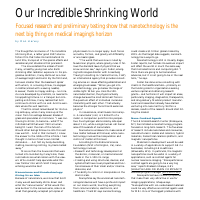 Feature article for Medical Imaging magazine