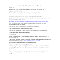 Email Series: Wealth Building Made Simple