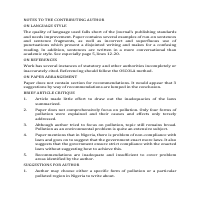 Notes to a contributing author