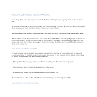 Reasons Why Users Leave a Website 