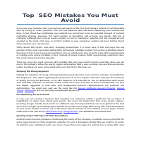 Topic-SEO mistakes