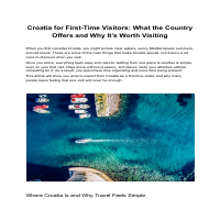 Croatia for First-Time Visitors blog