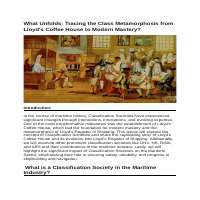 Tracing the Class Metamorphosis
