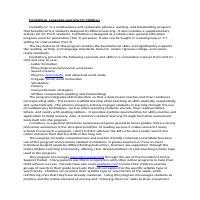 Fundations Education Program