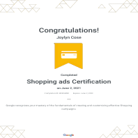 Shopping Ads Certification