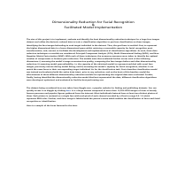  Dimensionality Reduction for Facial Recognition