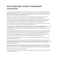 Imus Bandila enters basketball revolution