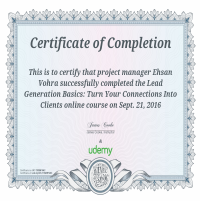 Lead Generation Certificate