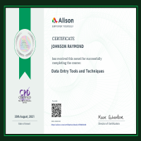 Data Entry Tools & Techniques Certificate 