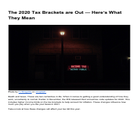 Find Out How the 2020 Tax Brackets Impact You