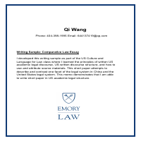 Neville Qi Wang Comparative Law Essay
