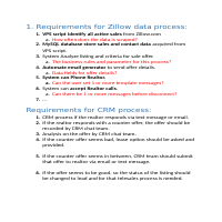 Requirements for Zillow Data Process