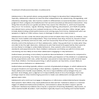 Treatment of behavioral disorders in adolescents