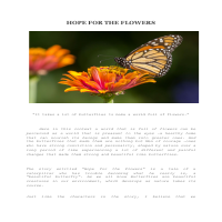 HOPE FOR THE FLOWERS - a creative persuasive writing