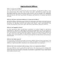 Agricultural Officer