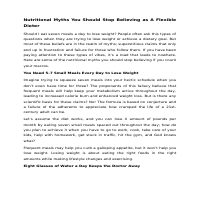 Nutrition Myths