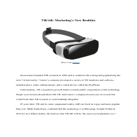 VR/AR: Marketing's New Realities