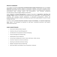 Executive Assistant and Project Coordination