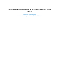 Quarterly Performance & Strategy Report