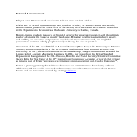 Eckler Ltd. Scholar Announcement 
