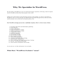 Why We Specialize In WordPress Only