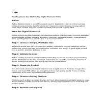 Beginner-friendly article on selling digital products online