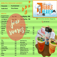 Bubble Tea Menu
