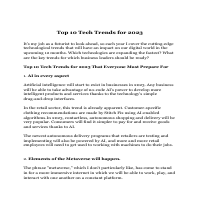 Top 10 Tech Trends For 2023