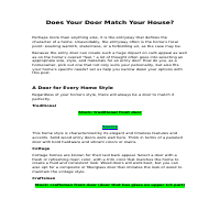 Guest post - Does Your Door Match Your House?