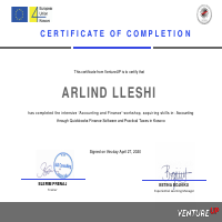 Professional training cert.