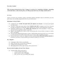 Executive Support and Daily Operations Management Report