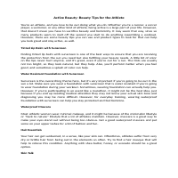 Active Beauty - Beauty Tips for the Athlete