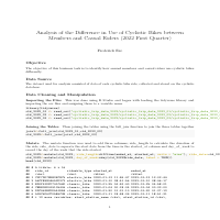 Analysis in R