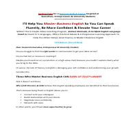 Sales/Landing page copy for a Business English course