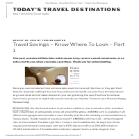 Travel Savings Part 1