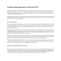 Property Management in Norman OK