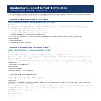 Email Templates — Customer Support