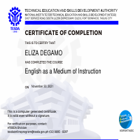 ENGLISH AS A MEDIUM OF INSTRUCTION