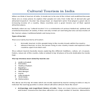 Travel-Cultural tourism of india