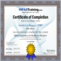 HIPAA Certificate