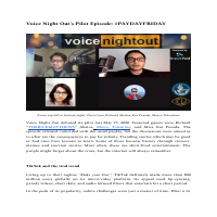 Voice Night Out's Pilot Episode: #PAYDAYFRIDAY