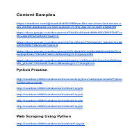 Content and Python practise