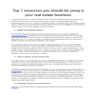 7 Resources to use in your real estate business