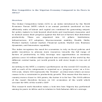 How Competitive is the Nigerian Economy Compared to ?