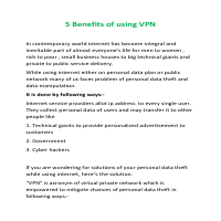 Benefits of vpn sample